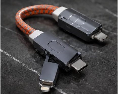 FlexCharge 6-in-1 Cable on dark stone